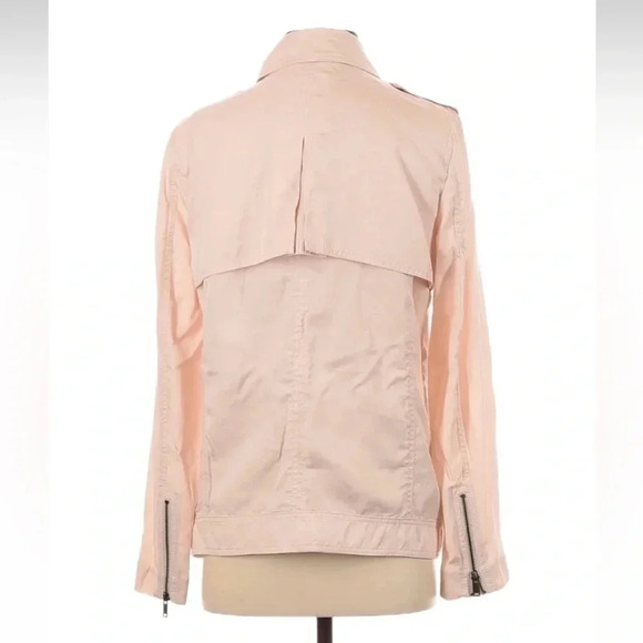 Banana Republic Drapey Moto Lightweight Jacket in Pastel Pink Pearl Size S Small - Picture 3 of 6